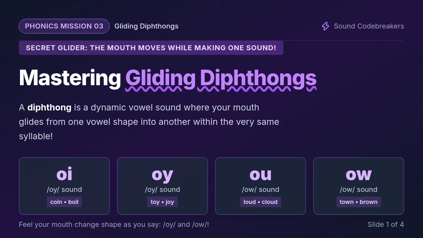 Gliding Diphthongs Slides