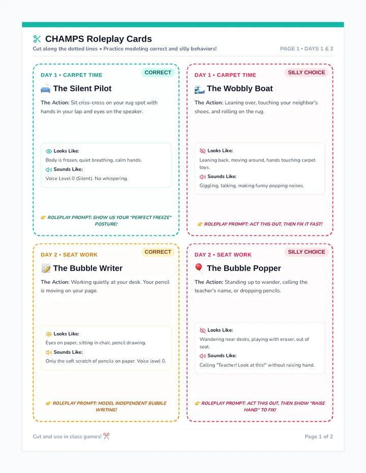 CHAMPS Roleplay Cards