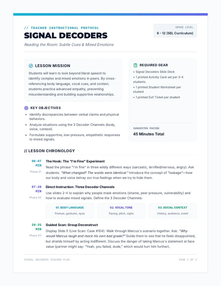 Signal Decoders Teacher Guide