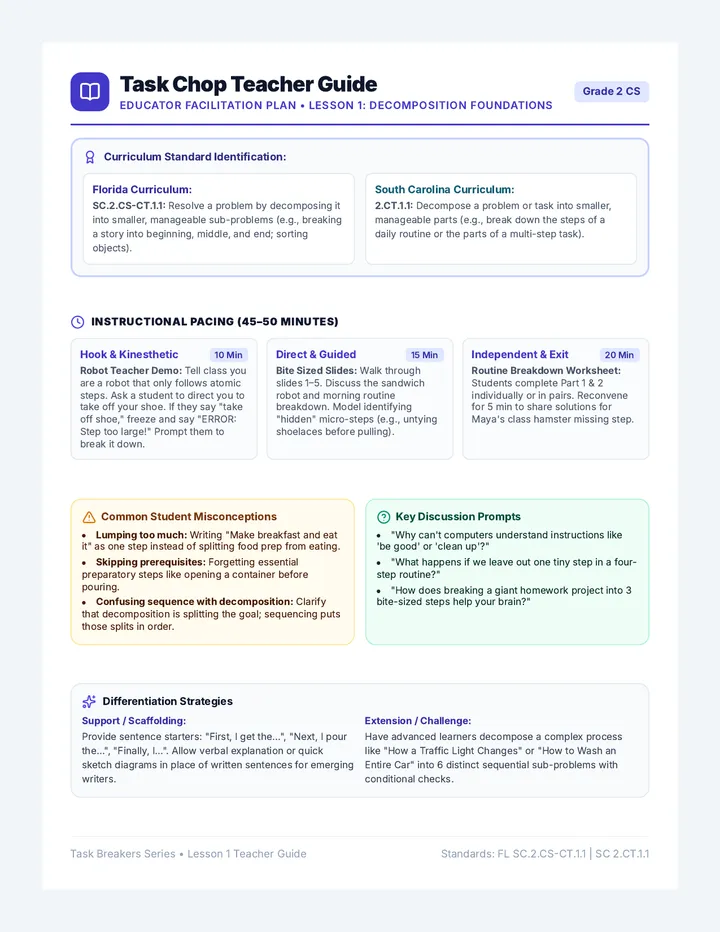 Task Chop Teacher Guide