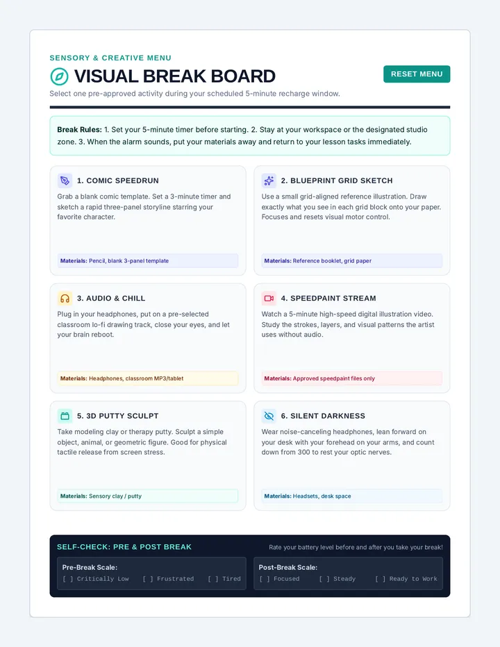 Visual Break Choice Board
