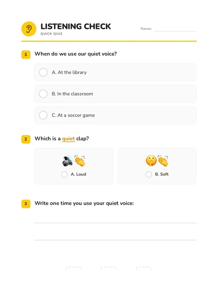Listening Check Quiz