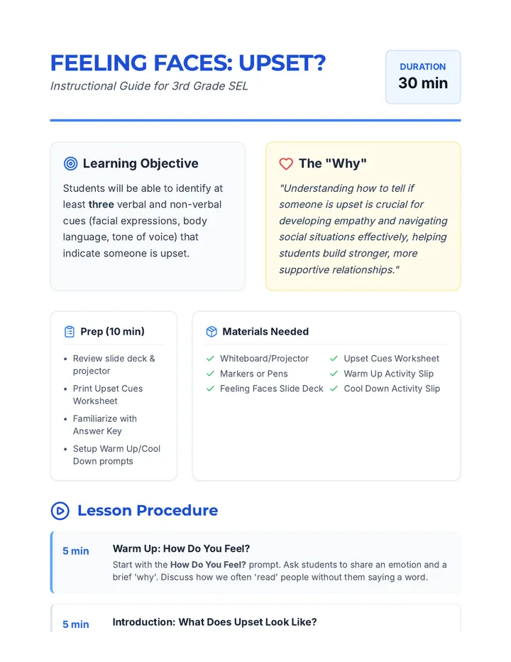 Feeling Faces Lesson Plan