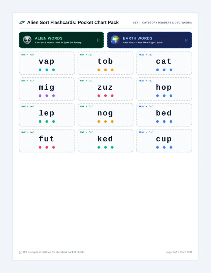 Alien Sort Flashcards