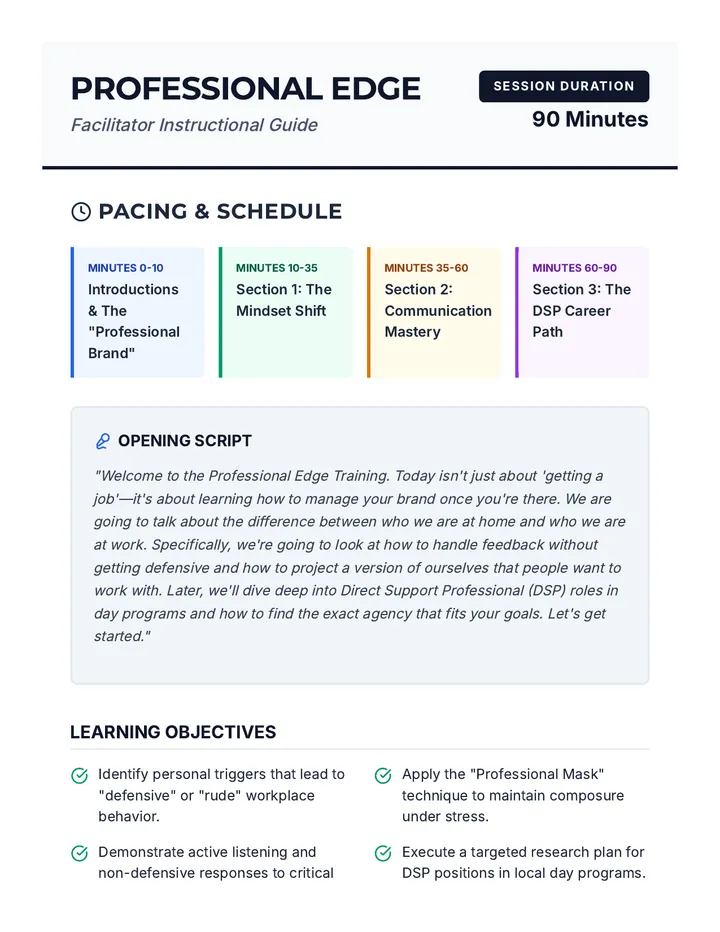 Professional Edge Facilitator Guide