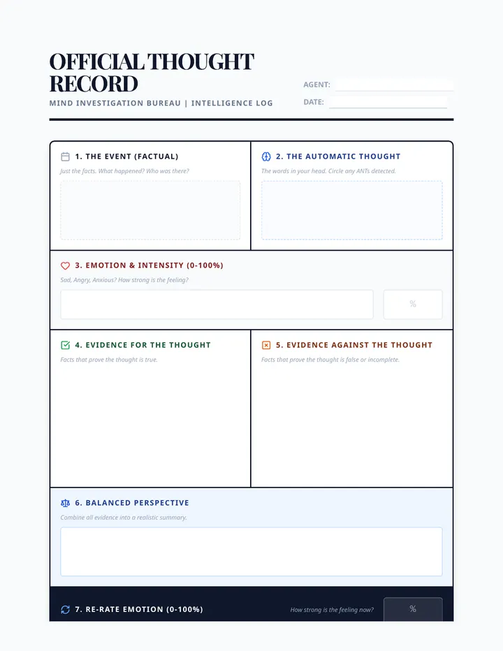 Thought Record Detective Sheet