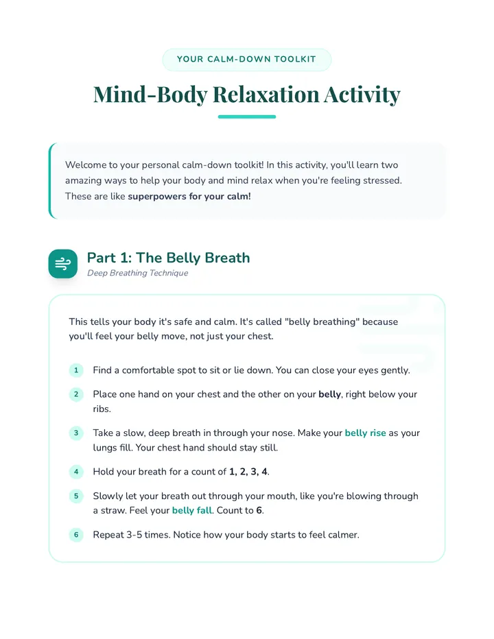 Mind-Body Relaxation Activity