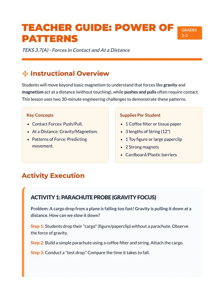 Power of Patterns Teacher Guide