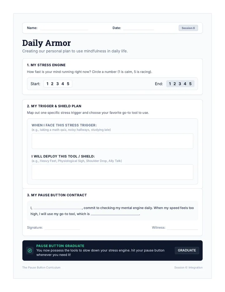 Daily Armor Student Journal
