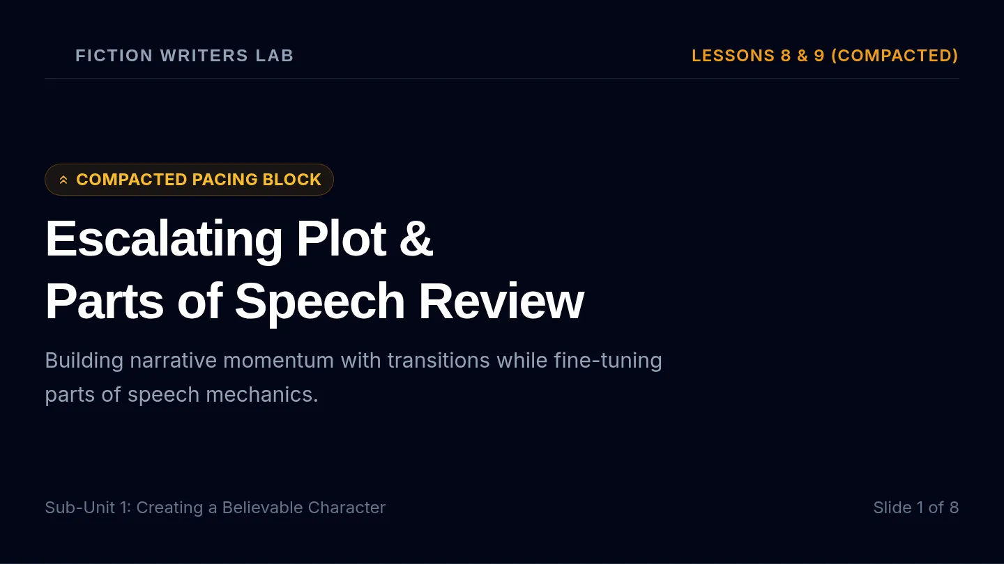 Escalating Plot and Parts of Speech Slides