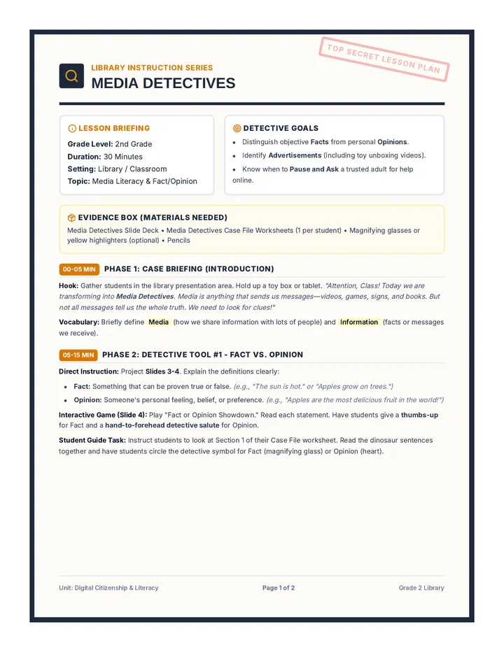 Media Detectives Teacher Guide