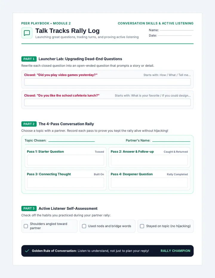 Talk Tracks Activity