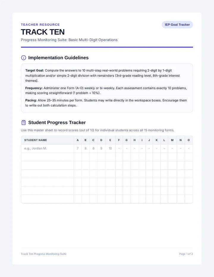 Track Ten Teacher Guide