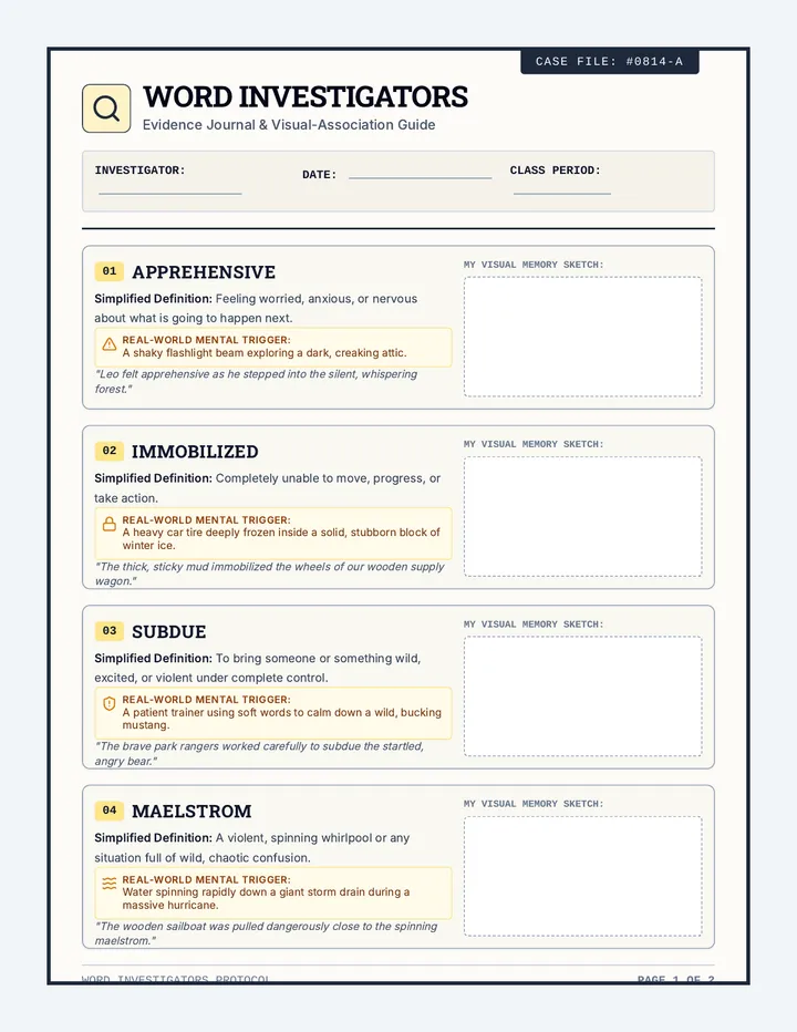 Word Investigators Graphic Organizer