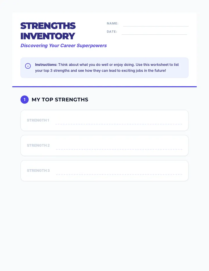 Strengths Inventory Worksheet
