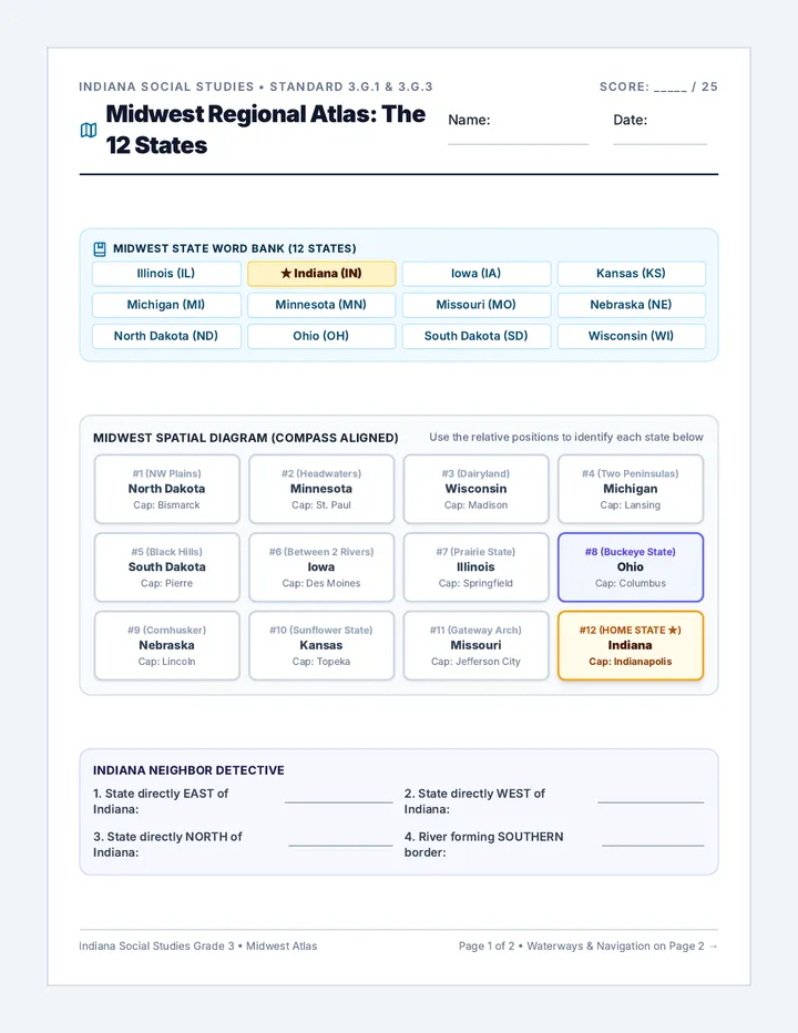 Midwest Atlas Worksheet