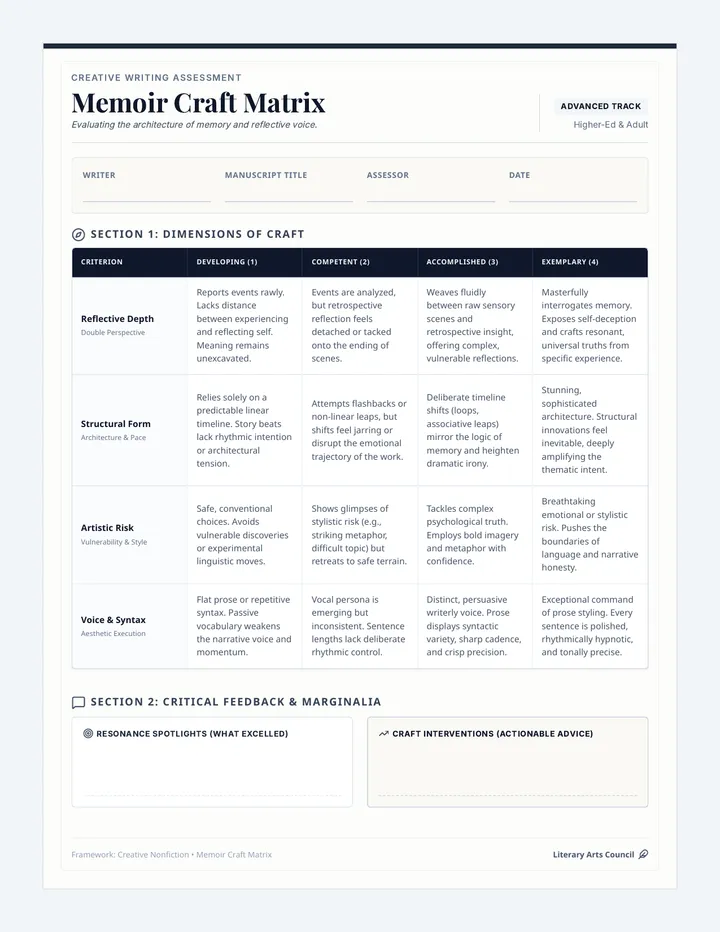 Memoir Craft Matrix