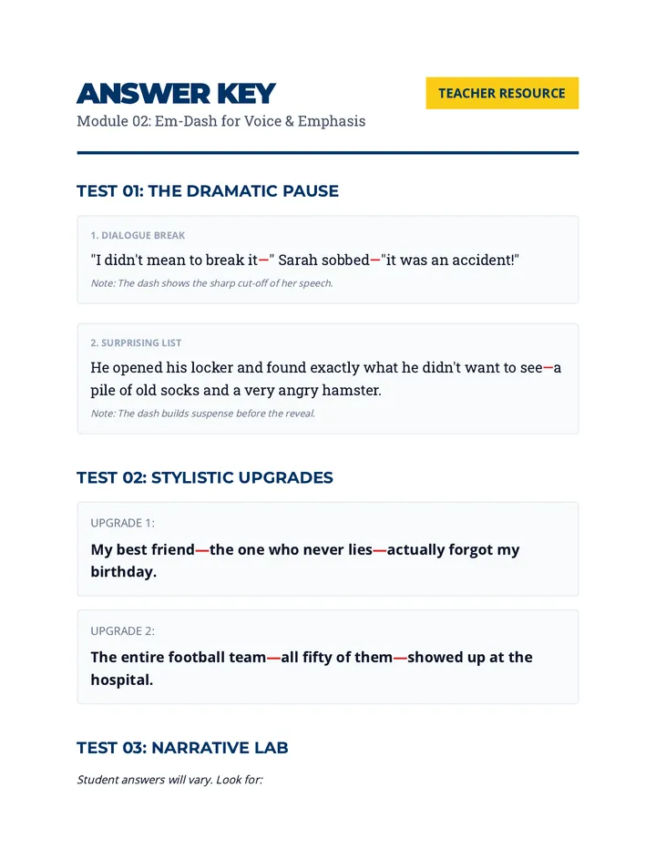 Voice and Interruption Answer Key