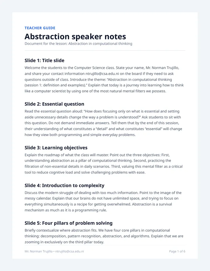 Abstraction Speaker Notes Guide