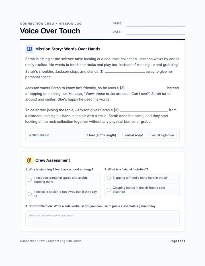 Voice Over Touch Mission Log