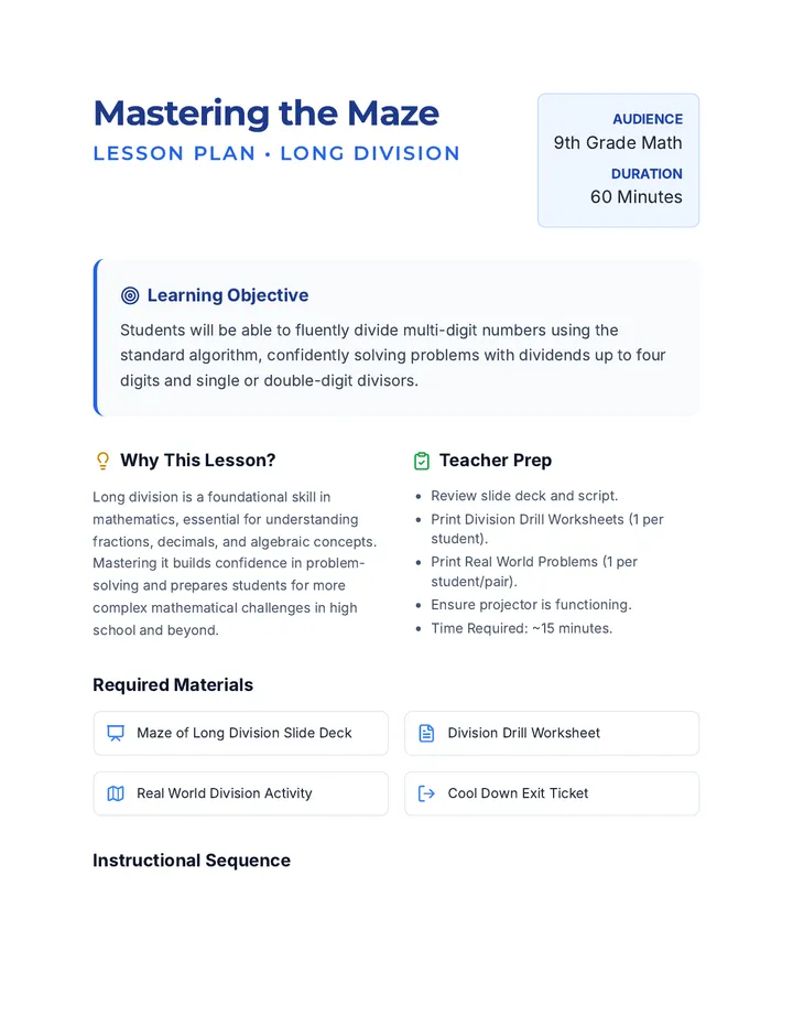 Mastering the Maze Lesson Plan