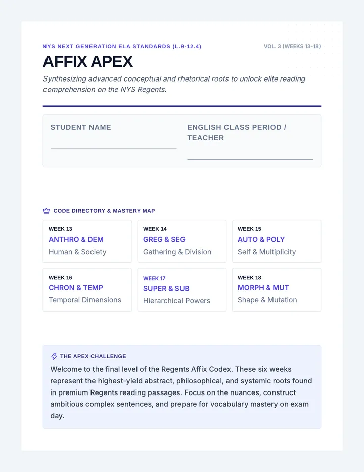 Affix Apex Student Workbook