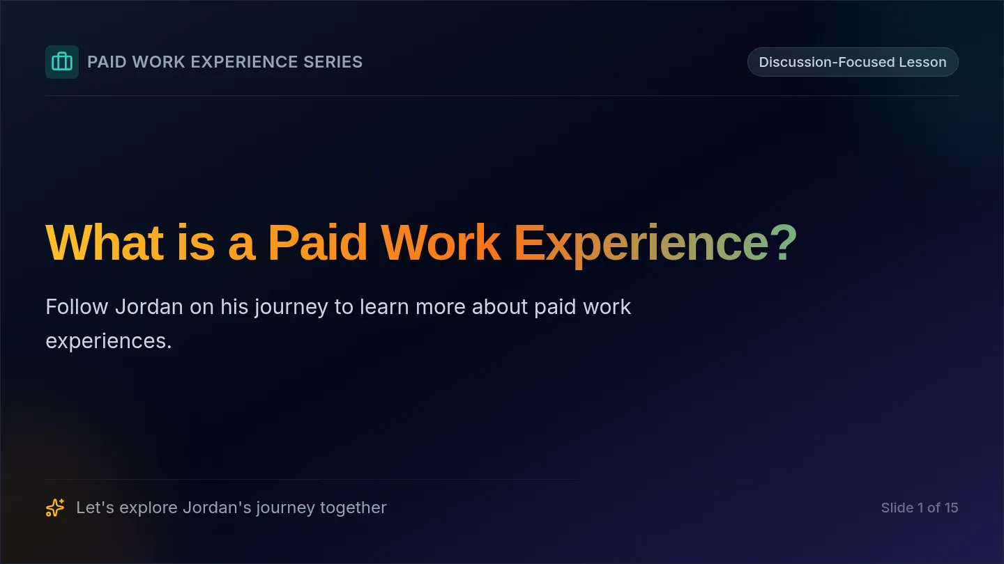 What is a Paid Work Experience Slides