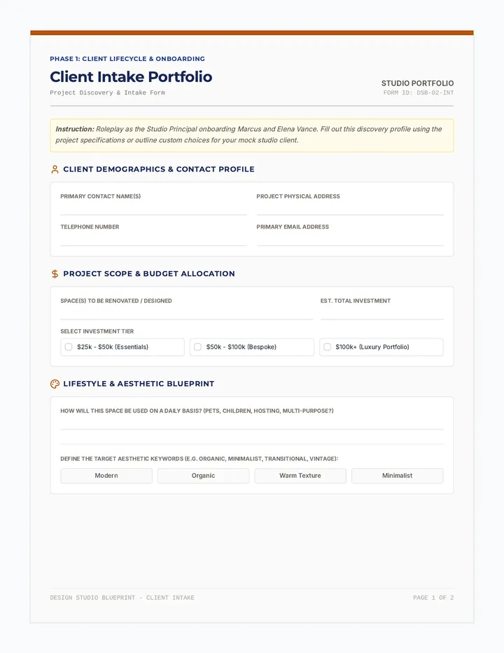 Client Intake Blueprint