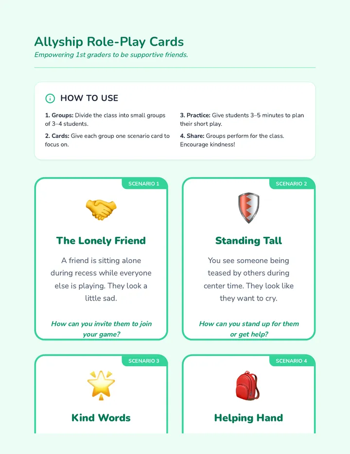 Allyship Role-Play Cards