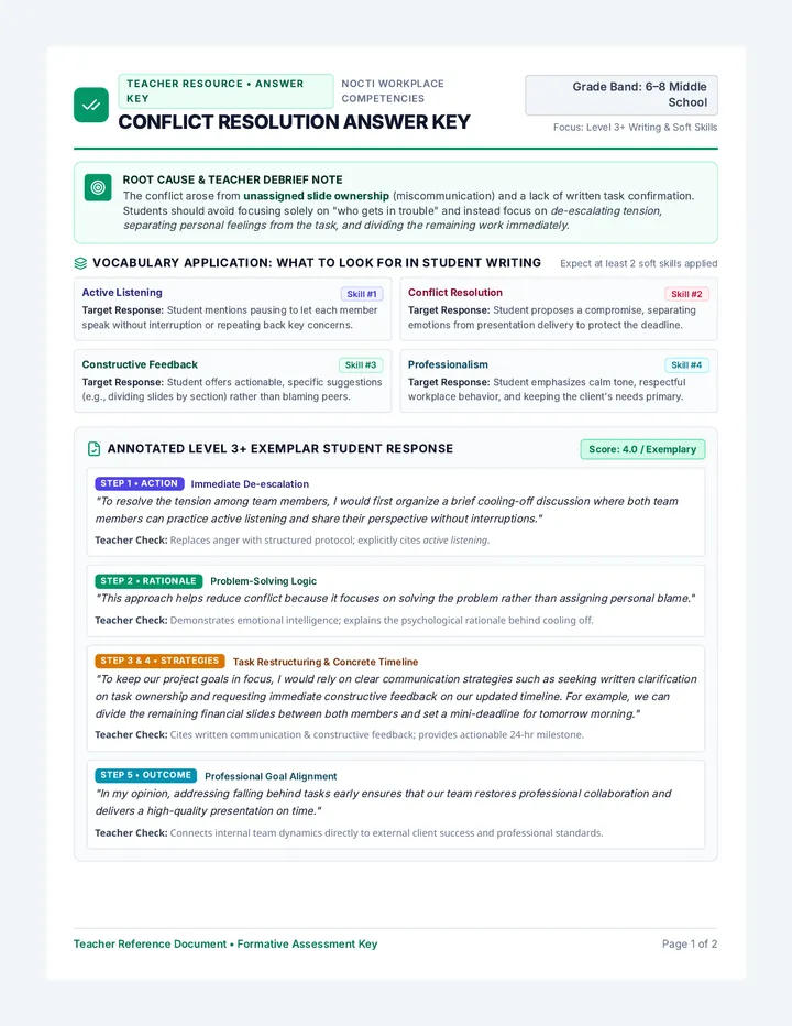 Spark Conflict Answer Key