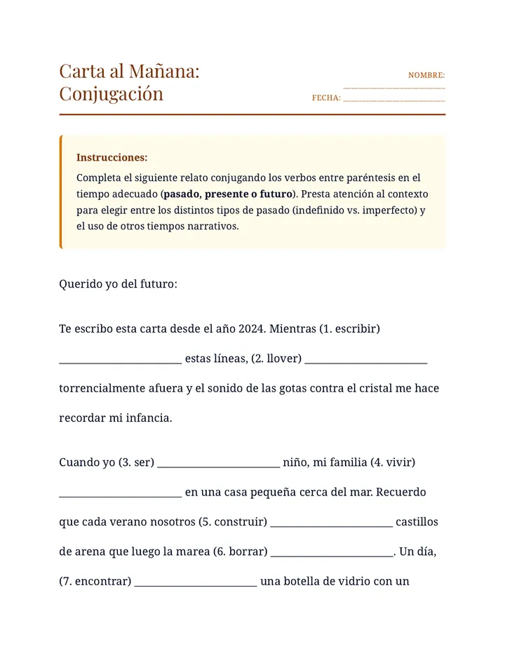 Carta al Mañana Ejercicio