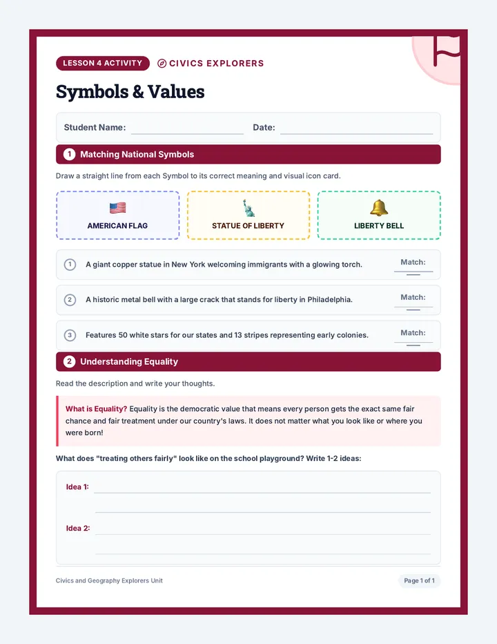 Symbols and Values Worksheet