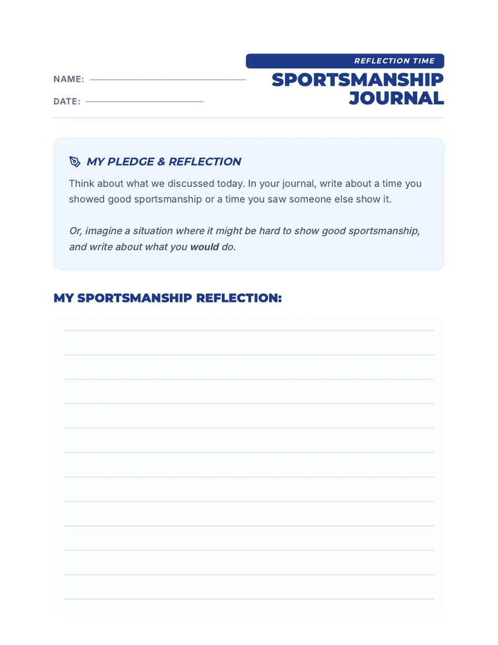 Sportsmanship Journal Prompt
