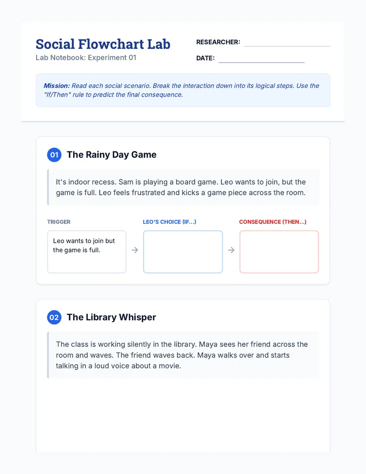 Social Flowcharts Worksheet
