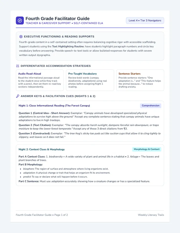 Fourth Grade Facilitator Guide