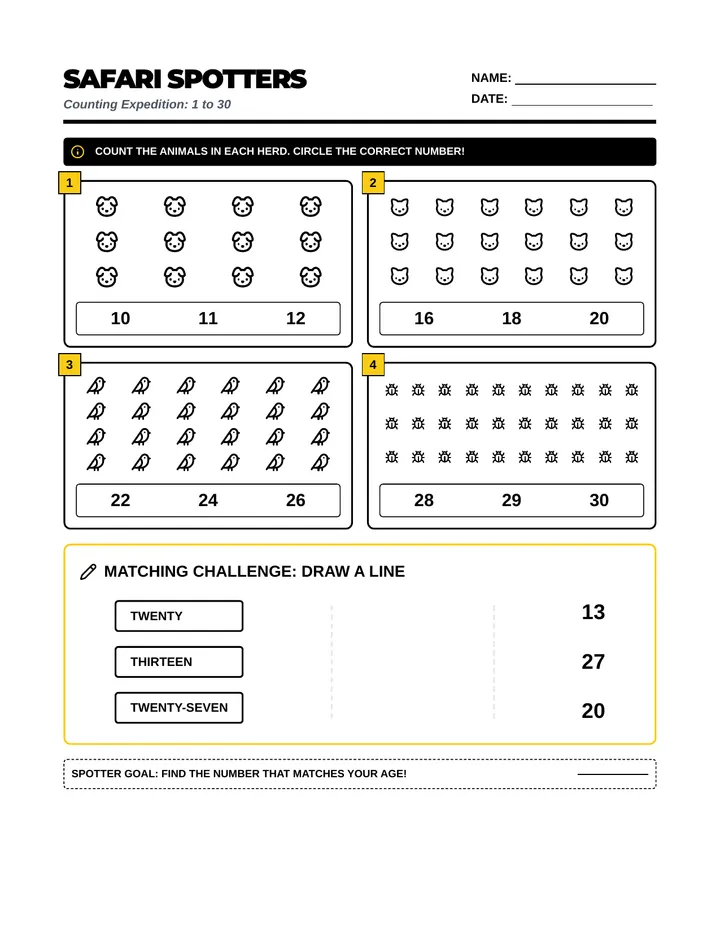 Count the Herd Worksheet
