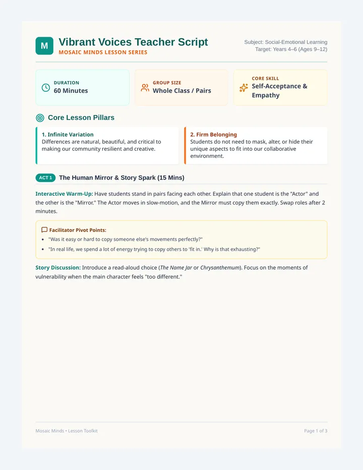 Vibrant Voices Teacher Script