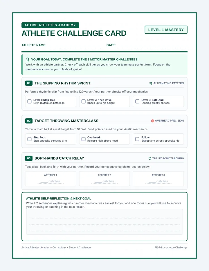 Motor Mastery Challenge Card