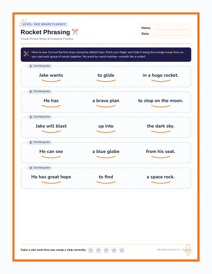 Rocket Phrasing Activity Sheet