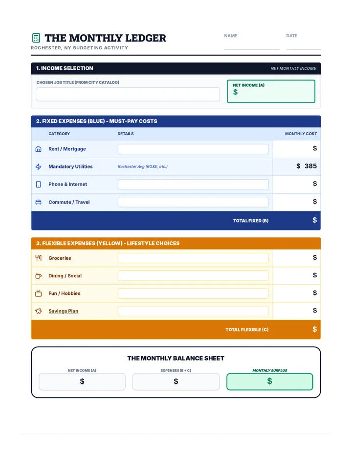 The Monthly Ledger Worksheet Plus