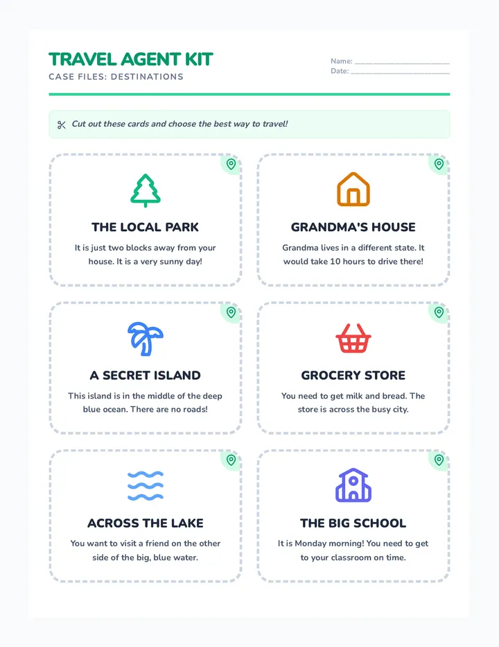 Travel Agent Kit Worksheet