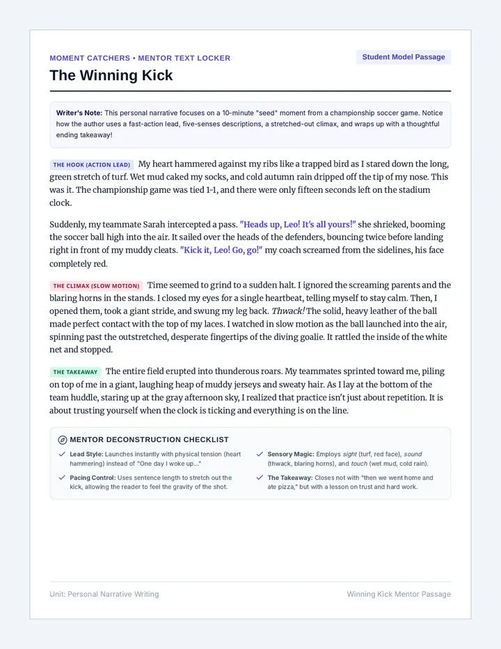 Winning Kick Mentor Text