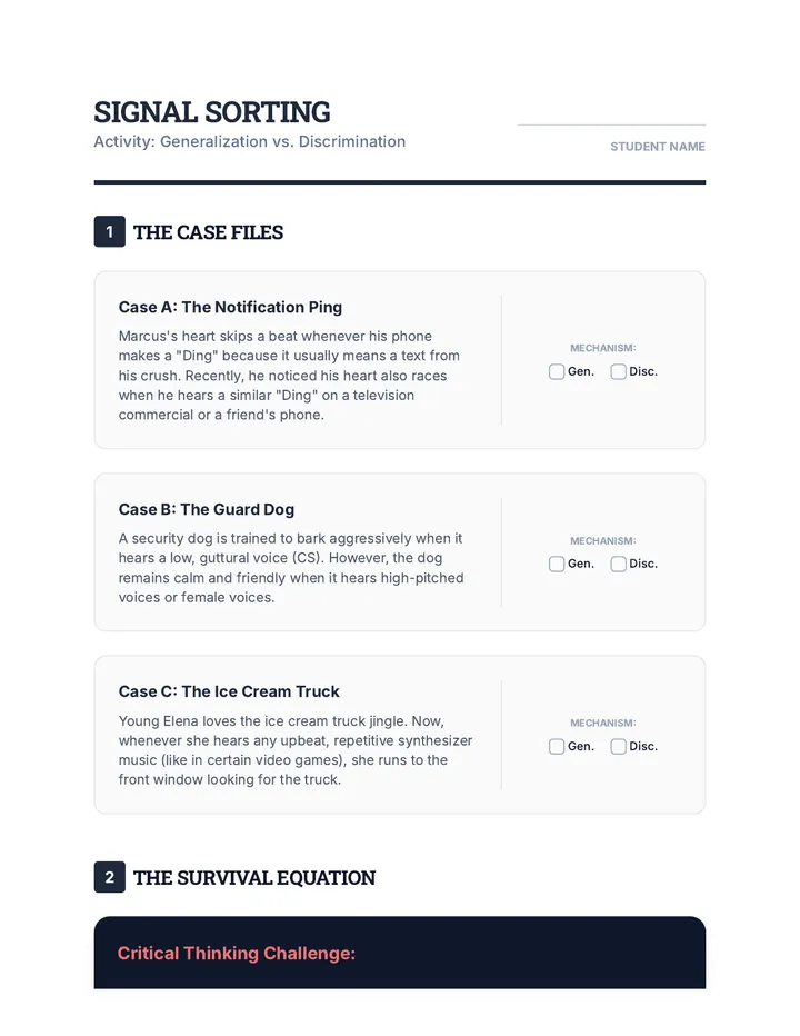 Signal Sorting Activity