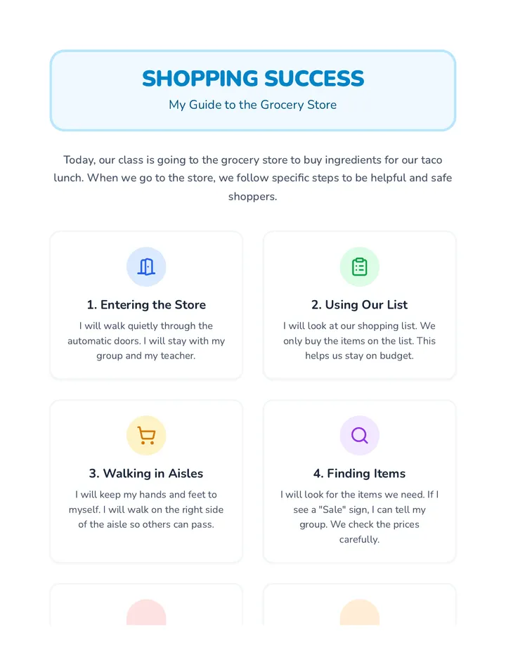Grocery Store Social Story