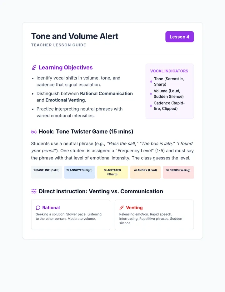 Tone and Volume Worksheet