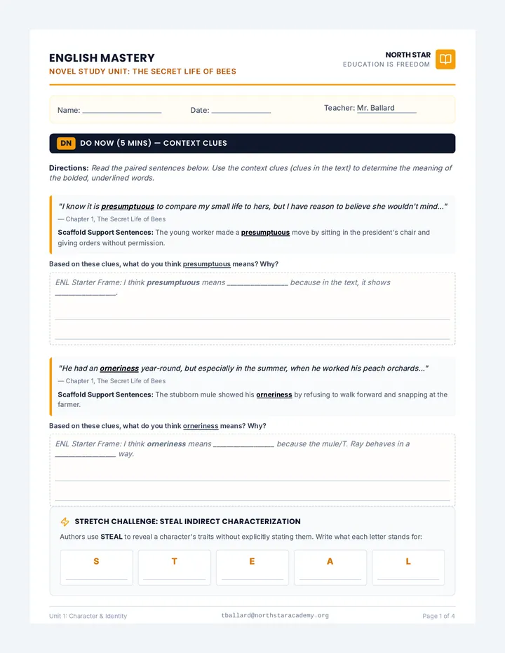 Bees Mastery Handout
