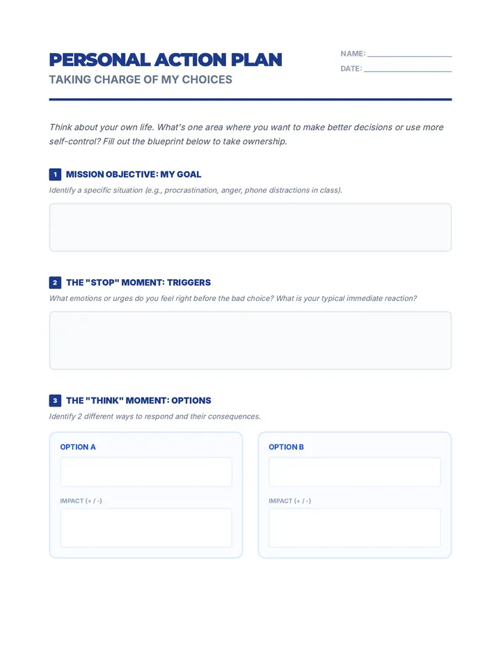 My Action Plan Worksheet