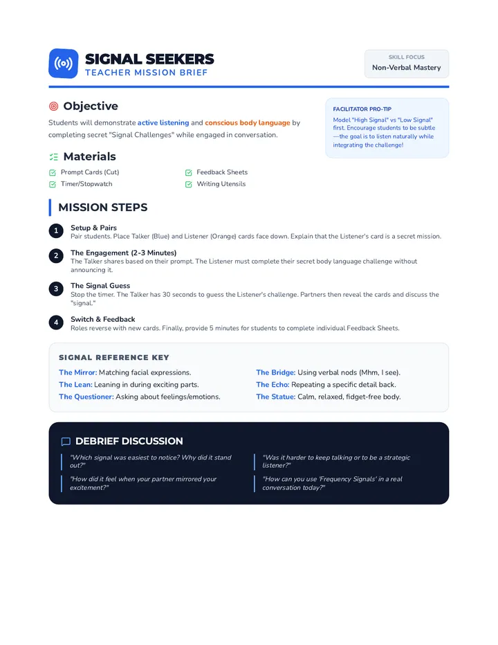 Signal Seekers Mission Brief