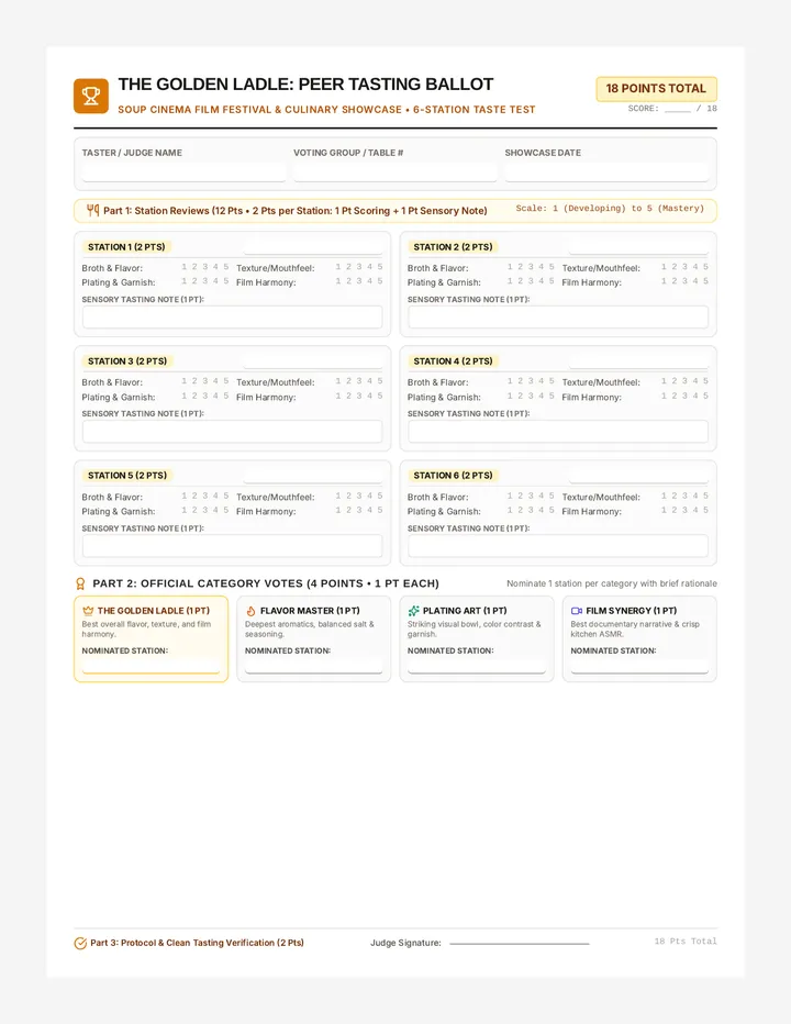 Golden Ladle Voting Ballot