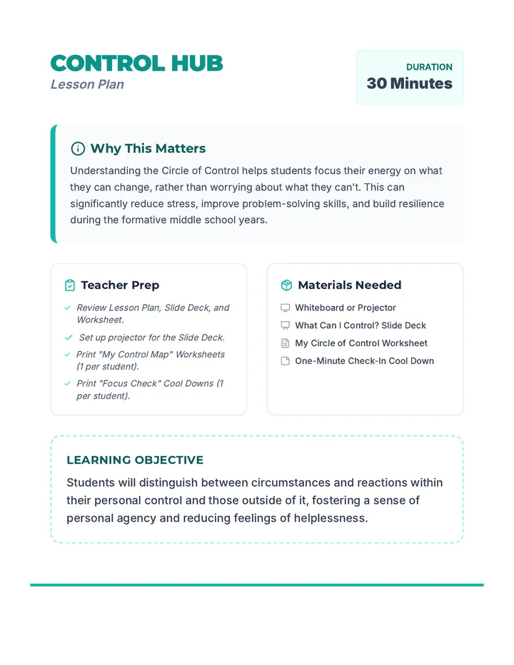 Control Hub Lesson Plan